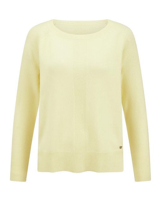 Basler Yellow Rundhals-Pullover Mit 1/1-Raglanarm Und Kaschmir, Gr. S