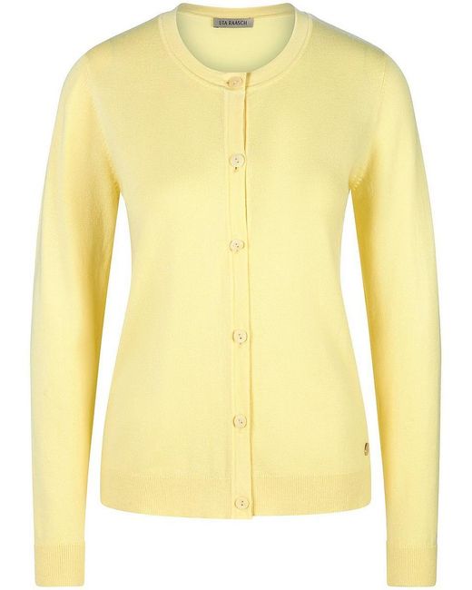Uta Raasch Yellow Strickjacke Rundhals-Ausschnitt