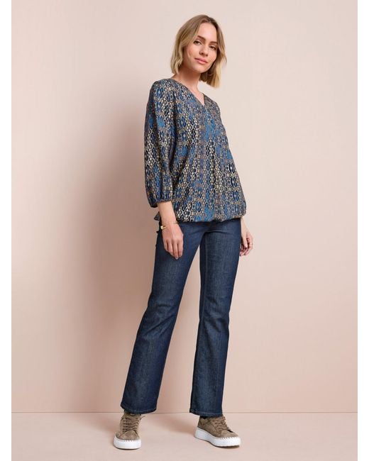 Peter Hahn Gray Bluse V-Ausschnitt
