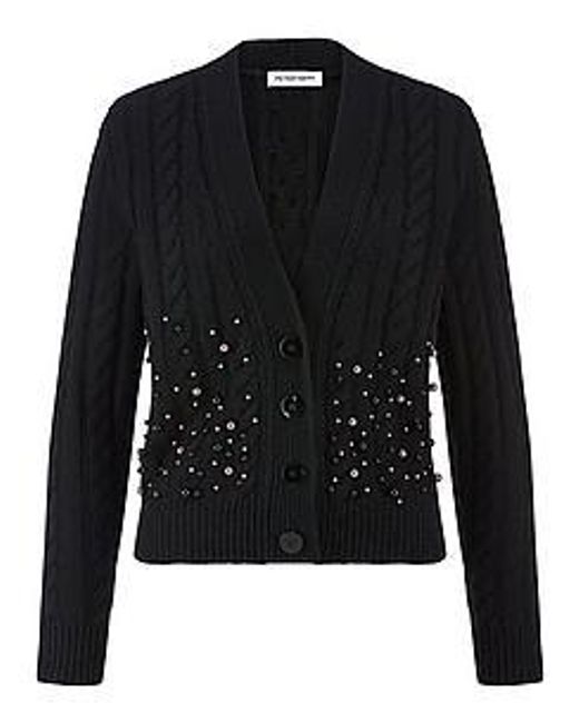 Peter Hahn Black Strickjacke Aus Schurwolle Und Kaschmir