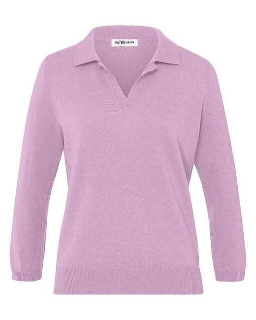 Peter Hahn Purple Polo-Pullover Mit Kaschmir, Gr. S