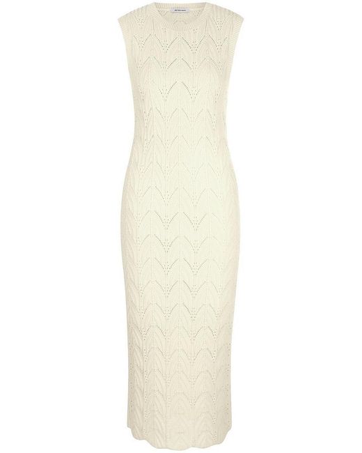 Peter Hahn White Ärmelloses Strickkleid