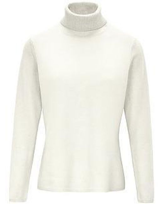 Peter Hahn White Rollkragen-Pullover Aus Schurwolle Und Kaschmir