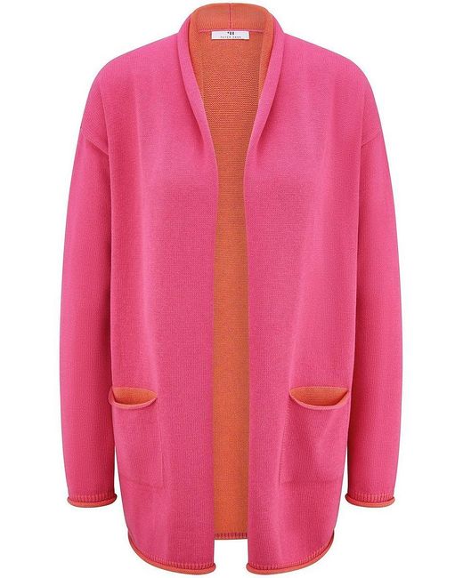 Peter Hahn Pink Long-Strickjacke