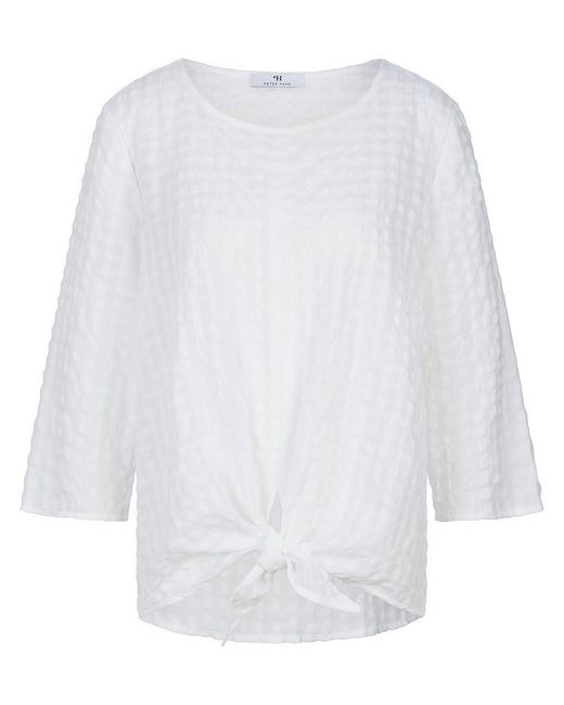 Peter Hahn White Bluse Rundhals-Ausschnitt
