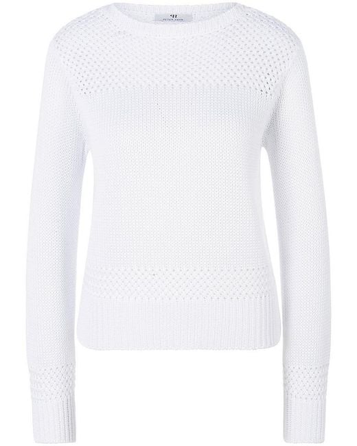 Peter Hahn White Pullover U-Boot-Ausschnitt