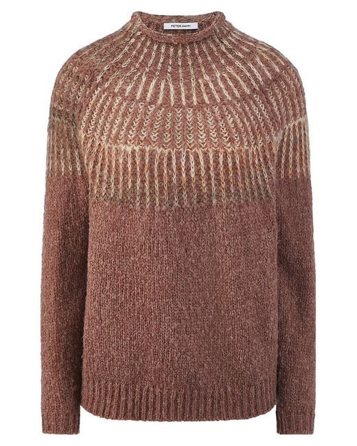 Peter Hahn Brown Pullover Stehkragen