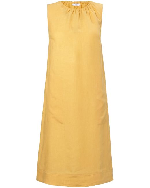 Anna Aura Yellow Ärmelloses kleid aus 100% leinen