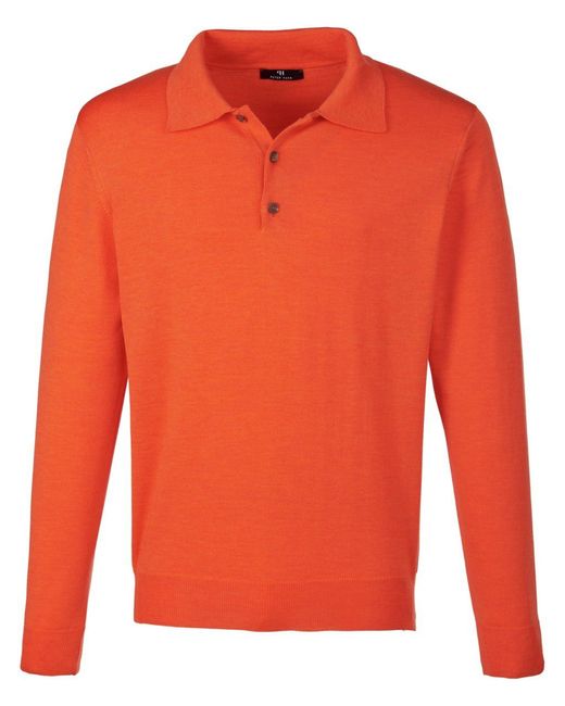 Peter Hahn Polo-pullover in Orange für Herren | Lyst DE