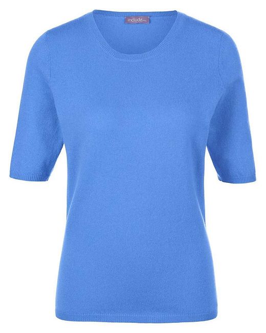 include Trui Ronde Hals Scheerwol En Kasjmier Van in het Blue