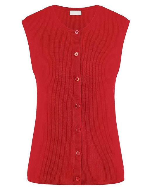 include Red Strickweste Rundhals-­Ausschnitt