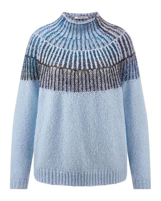 Peter Hahn Blue Pullover Stehkragen