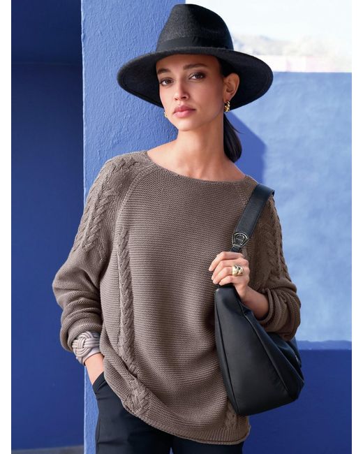 Peter Hahn Brown Rundhals-pullover, , gr. 36, baumwolle
