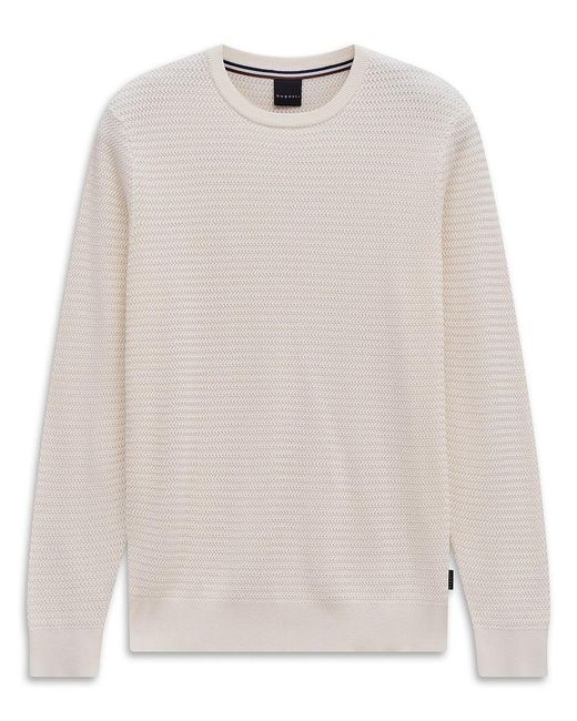 Bugatti Rundhals-Pullover in White für Herren