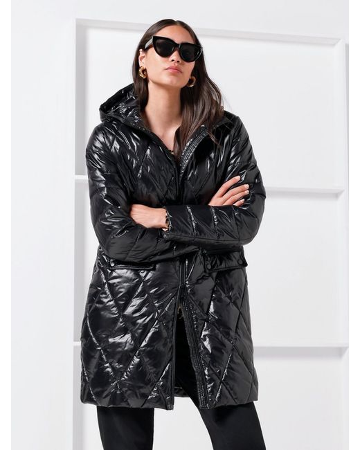 Emilia Lay Black Steppmantel, Gr. L