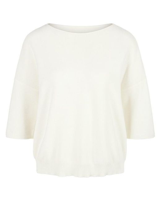 Peter Hahn White Rundhals-Pullover Aus 100% Supima-Baumwolle, Gr. S