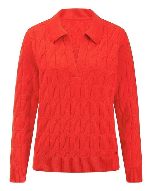 Basler Red Polo-Pullover 1/1-Arm Aus Schurwolle Und Kasch