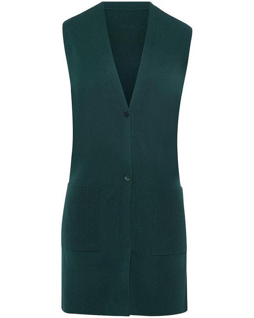 include Lang Mouwloos Vest V-Hals Van in het Green