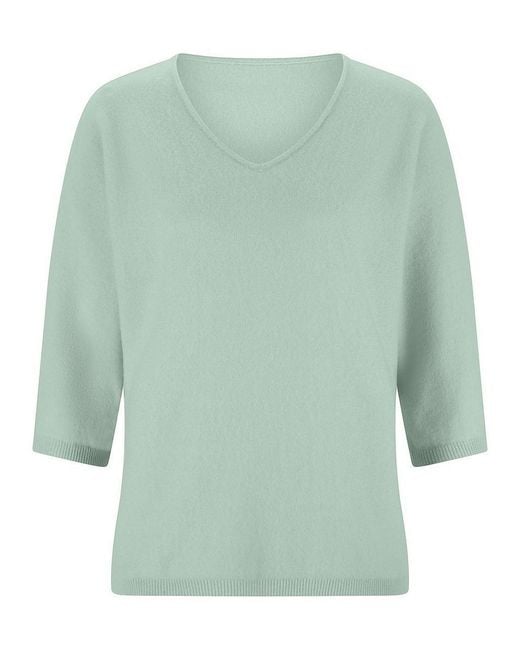 Peter Hahn Green V-Pullover Kaschmir