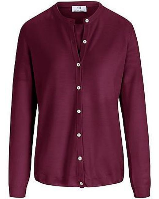Peter Hahn Twinset 100% Scheerwol Van in het Purple