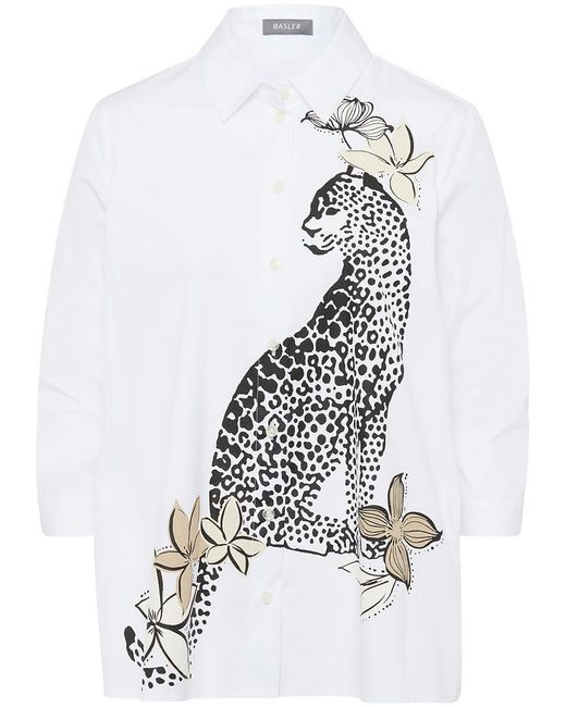 Basler White Frontprint-Bluse