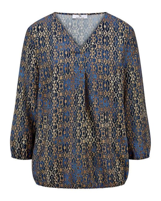 Peter Hahn Gray Bluse V-Ausschnitt