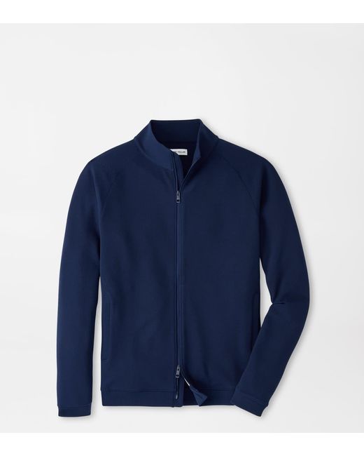 Peter Millar Blue Cradle Piqué Performance Full-Zip for men