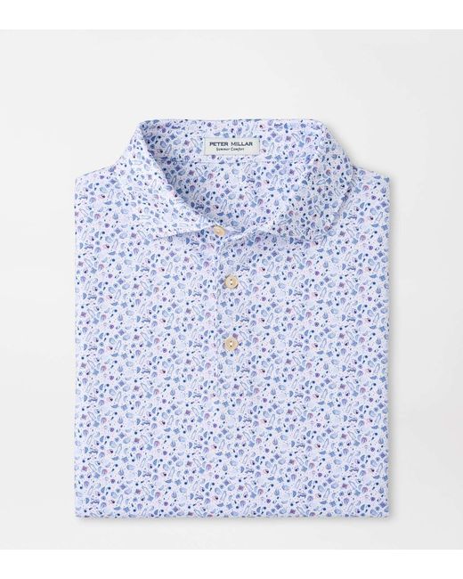 Peter Millar Blue Oyster Roast Performance Jersey Polo for men