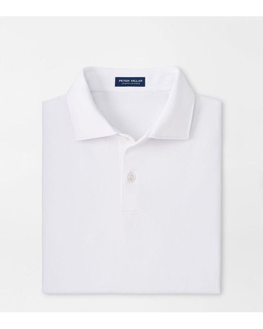 Peter Millar White Solid Performance Jersey Polo for men