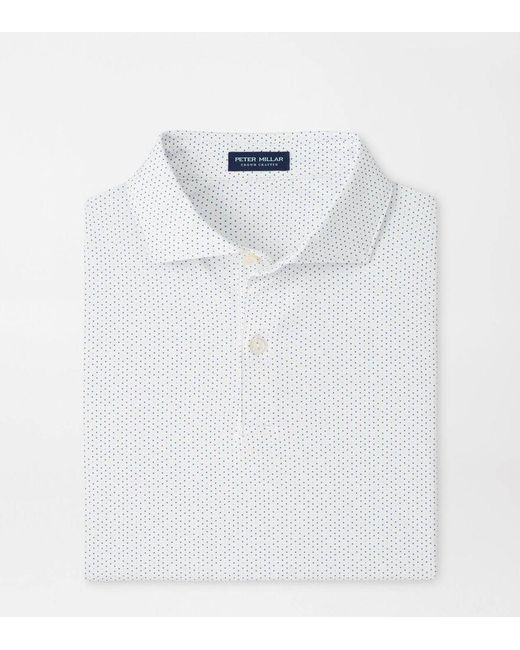 Peter Millar White Fermata Performance Jersey Polo for men