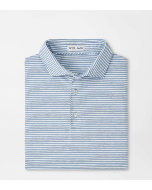 Peter Millar Blue Calvert Crown Flex Cotton Polo for men