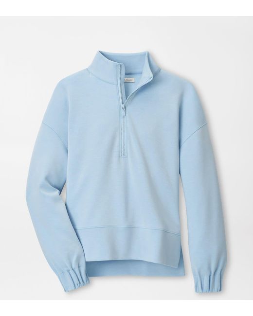 Peter Millar Blue Flora Knit Mélange Half-Zip Pullover