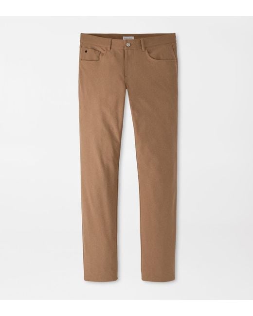 Peter Millar Brown Brevard Performance Flannel Five-Pocket Trouser for men