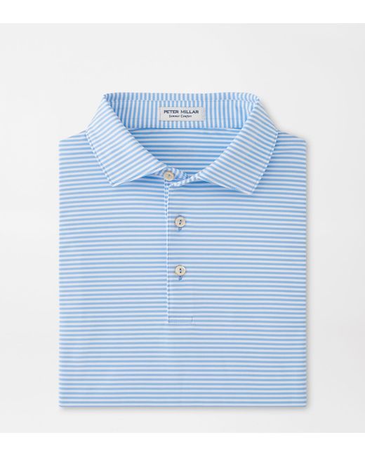 Peter Millar Blue Hales Performance Jersey Polo for men