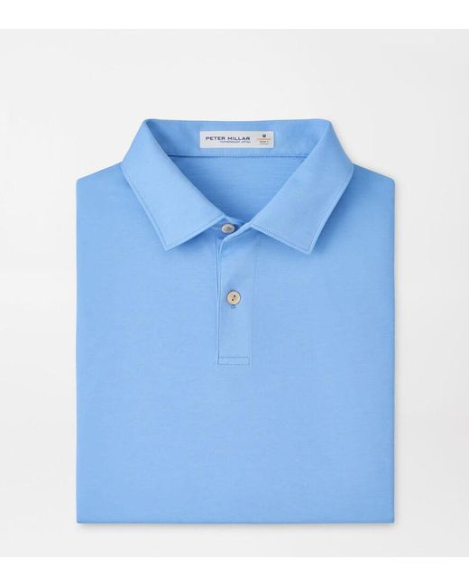 Peter Millar Blue Featherweight Mélange Performance Polo for men