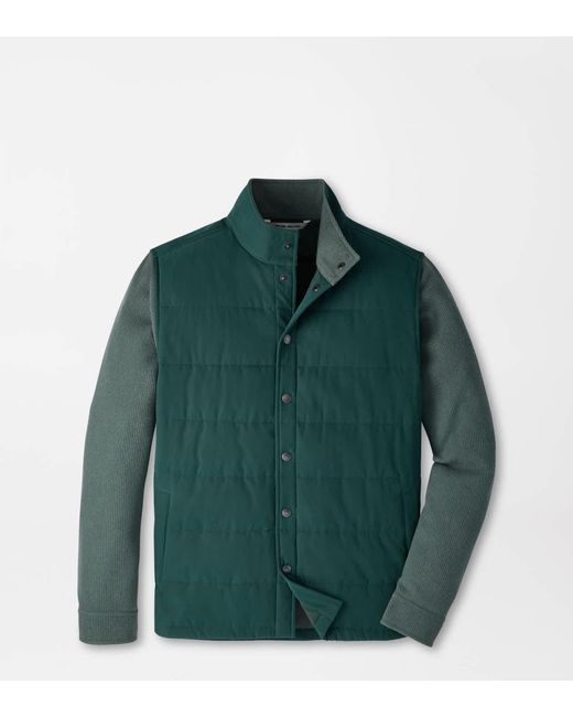 Peter Millar Green Bedford Hybrid Snap Jacket for men