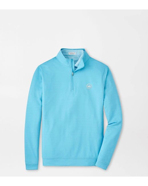 Peter Millar Blue Crown Seal Perth Mélange Performance Quarter-Zip for men