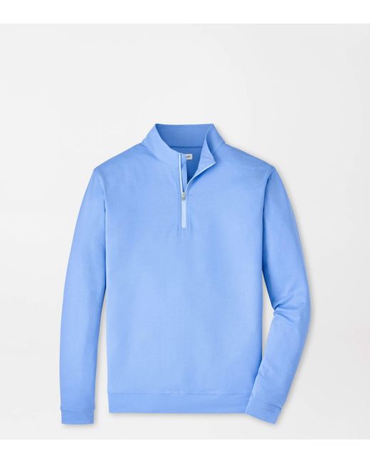Peter Millar Blue Perth Basketweave Performance Quarter-Zip for men