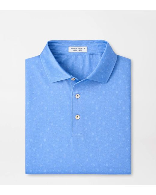 Peter Millar Blue Guitar Solo Performance Jersey Polo for men