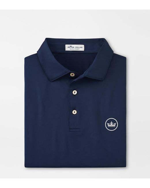 Peter Millar Blue Crown Seal Solid Performance Jersey Polo for men