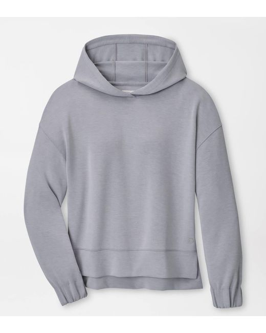 Peter Millar Gray Flora Knit Melange Hoodie