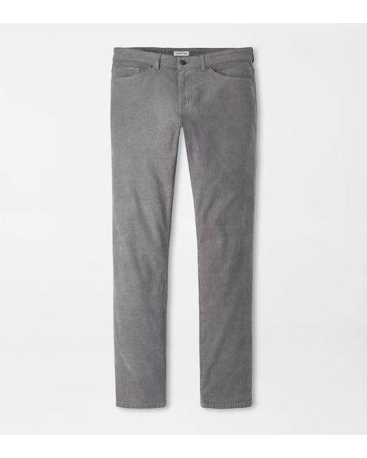 Peter Millar Gray Classic Comfort Corduroy Five Pocket Trouser for men