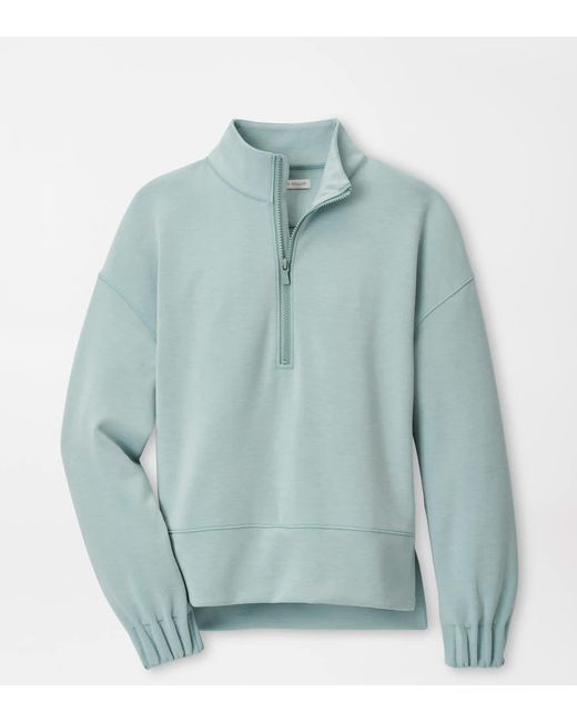 Peter Millar Blue Flora Knit Mélange Half-Zip Pullover