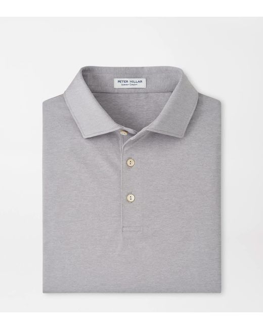 Peter Millar Gray Solid Performance Jersey Polo for men