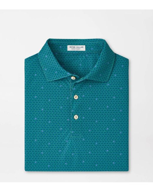 Peter Millar Blue Island Rays Performance Mesh Polo for men