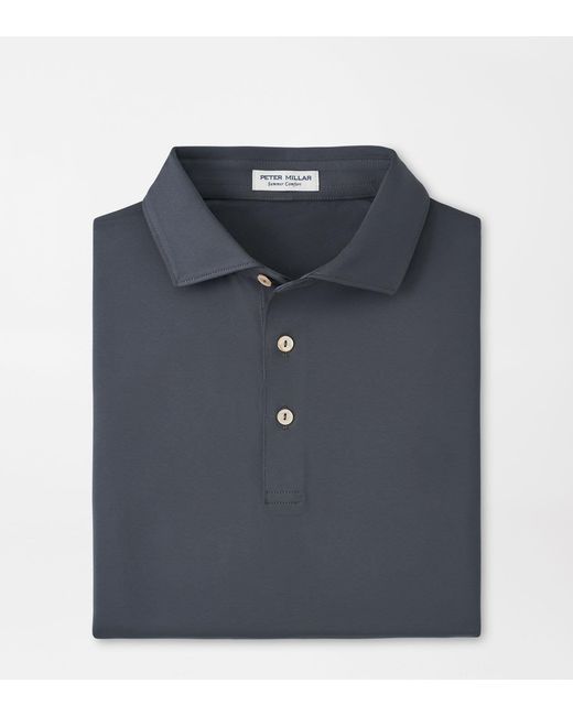 Peter Millar Blue Solid Performance Jersey Polo for men