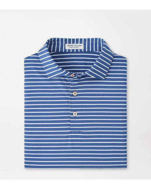 Peter Millar Blue Dunnes Performance Jersey Polo for men
