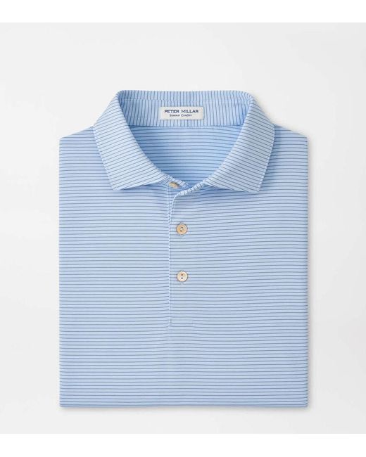 Peter Millar Blue Highlands Performance Jersey Polo for men