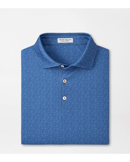 Peter Millar Blue Negroni Performance Jersey Polo for men