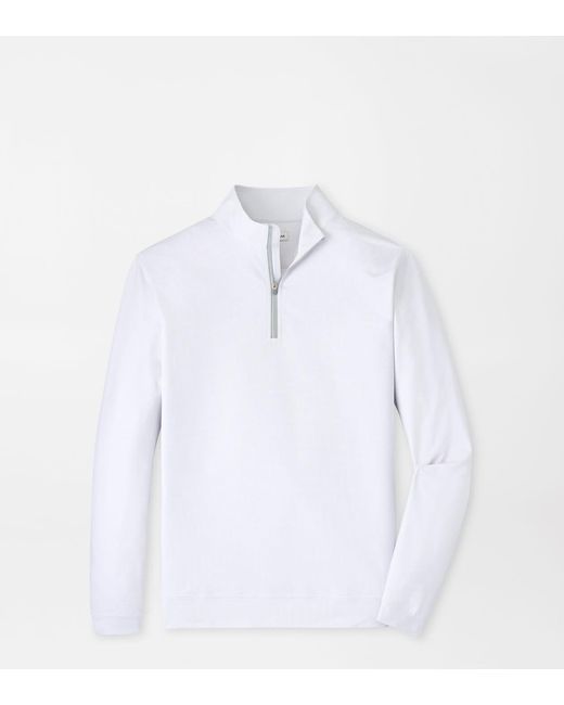 Peter Millar White Perth Basketweave Performance Quarter-Zip for men
